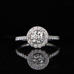 20865 Hearts On Fire Transcend 18K White Gold 0.65 F VS2 Diamond Engagement Ring